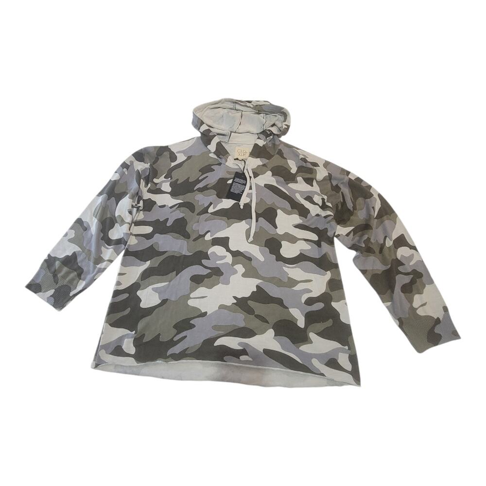 CHASER‎ Camo Long Sleeve Hoodie in Green Camo 2X